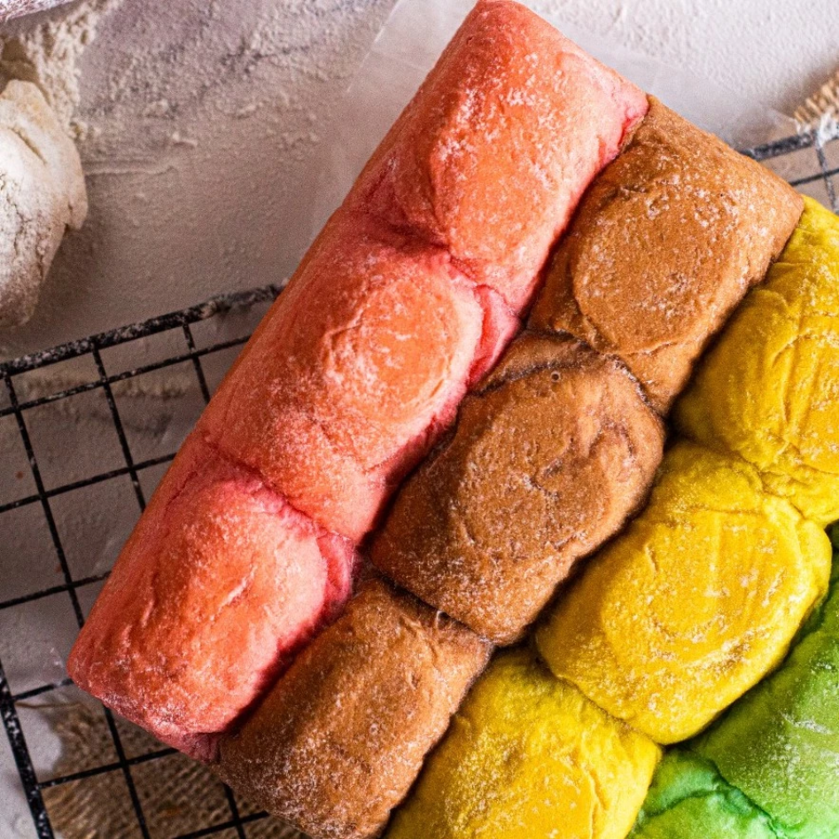 Japanese soft milk bread rainbow 2